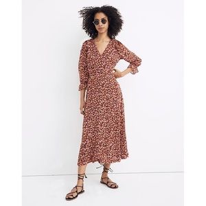 Madewell Long-Sleeve Crossover Midi Dress